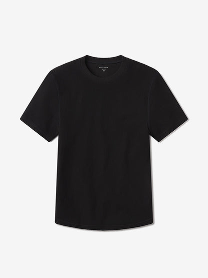 Cotton Waffle Curved Hem Crew
