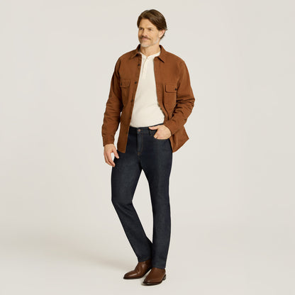 Cotton Waffle Curved Hem Henley