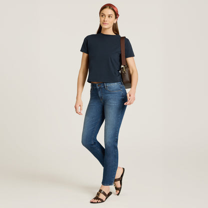 Mid Rise Slim Straight Ridge Jeans