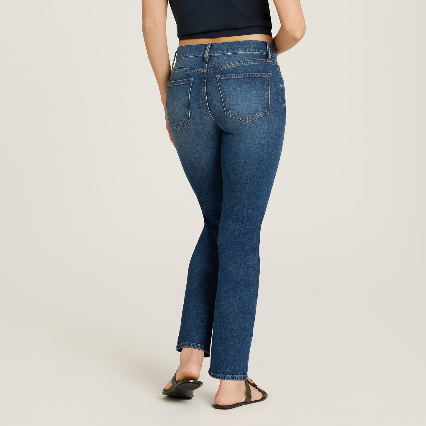 Mid Rise Slim Straight Ridge Jeans