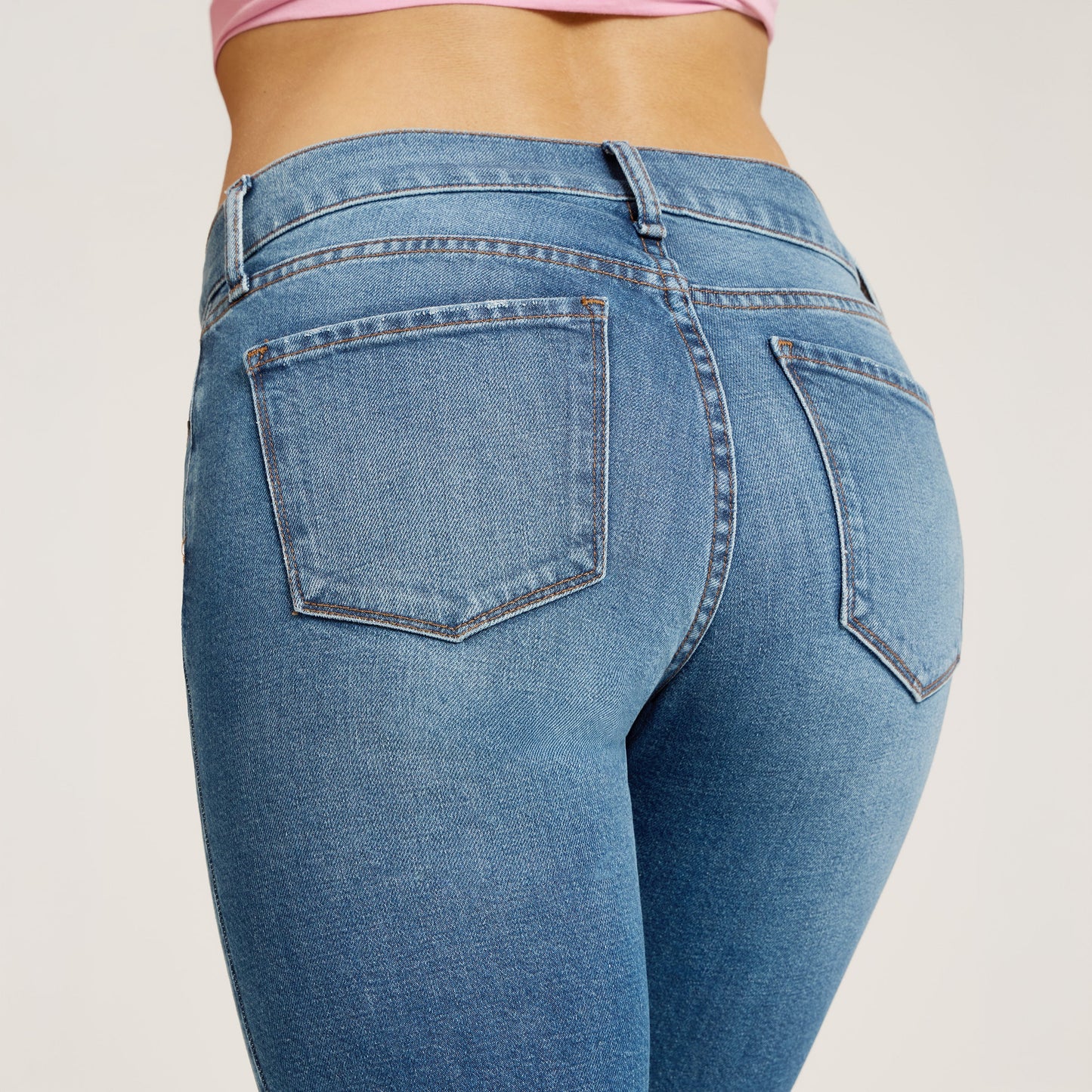 Mid Rise Slim Straight Ridge Jeans