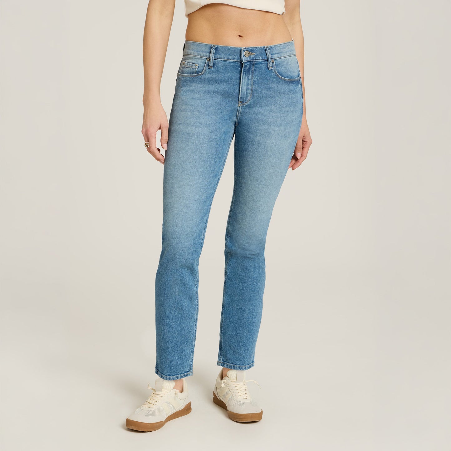 Mid Rise Slim Straight Ridge Jeans