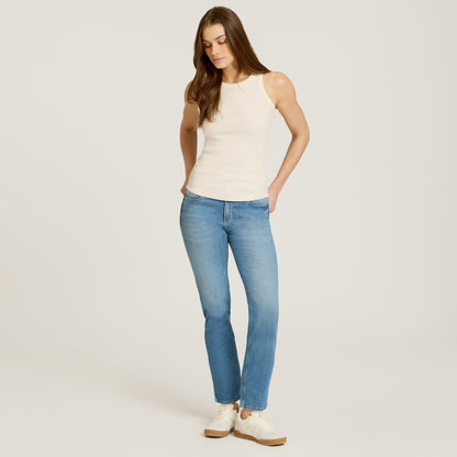 Mid Rise Slim Straight Ridge Jeans